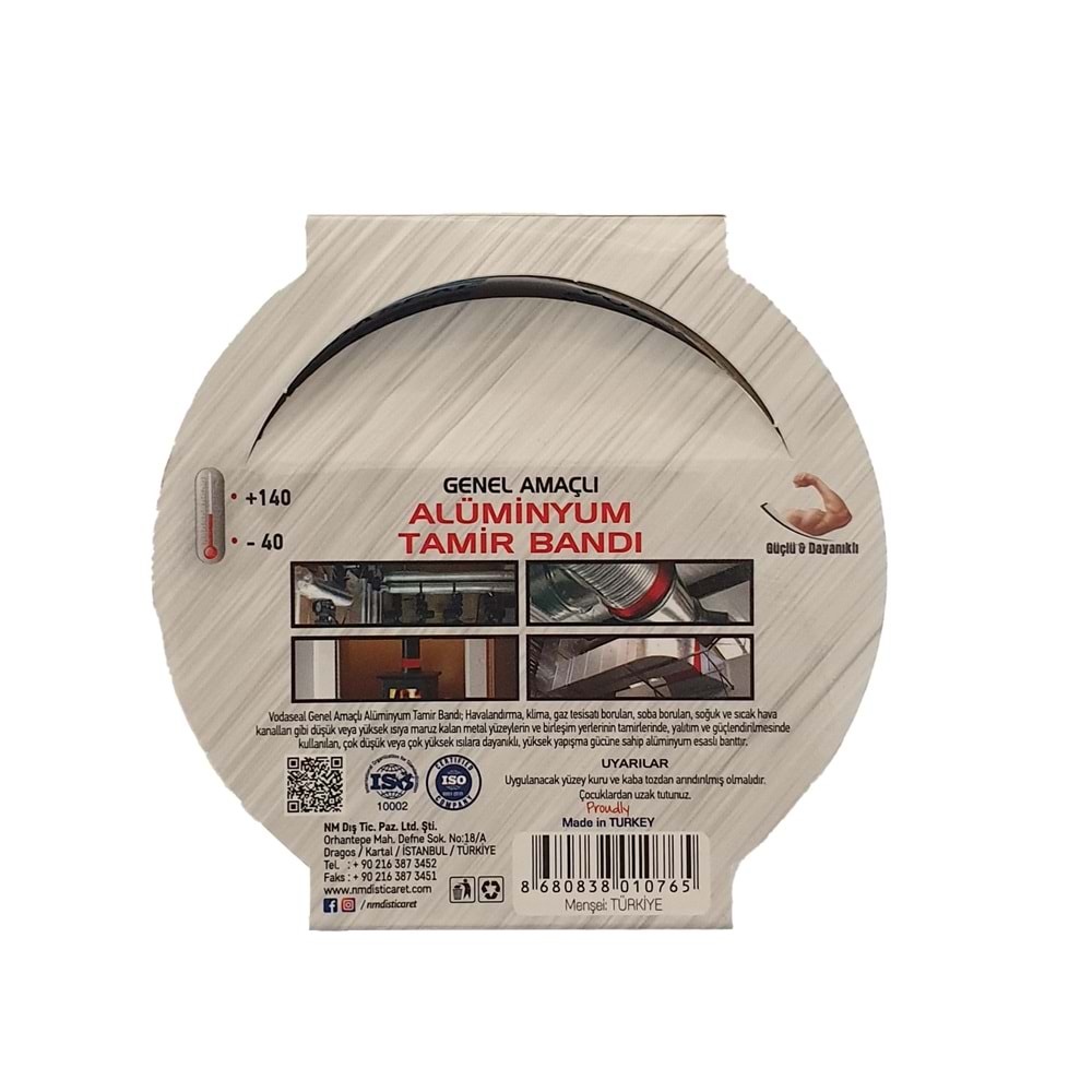 Vodaseal Alüminyum Tamir Bandı - Genel Amaçlı - Isıya Dayanıklı 50mmx10m