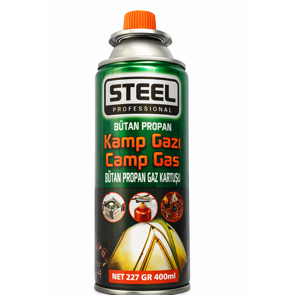 Steel Professional Kamp Gazı | Bütan Propan Kartuş | 400 ml