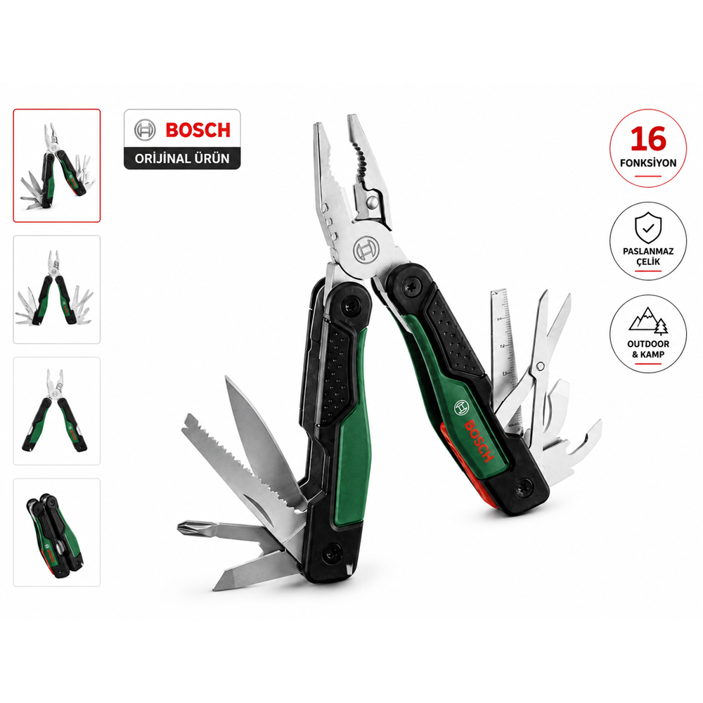 Bosch 16’sı 1 Arada Multitool Pense Kamp Outdoor Çok Amaçlı El Aleti