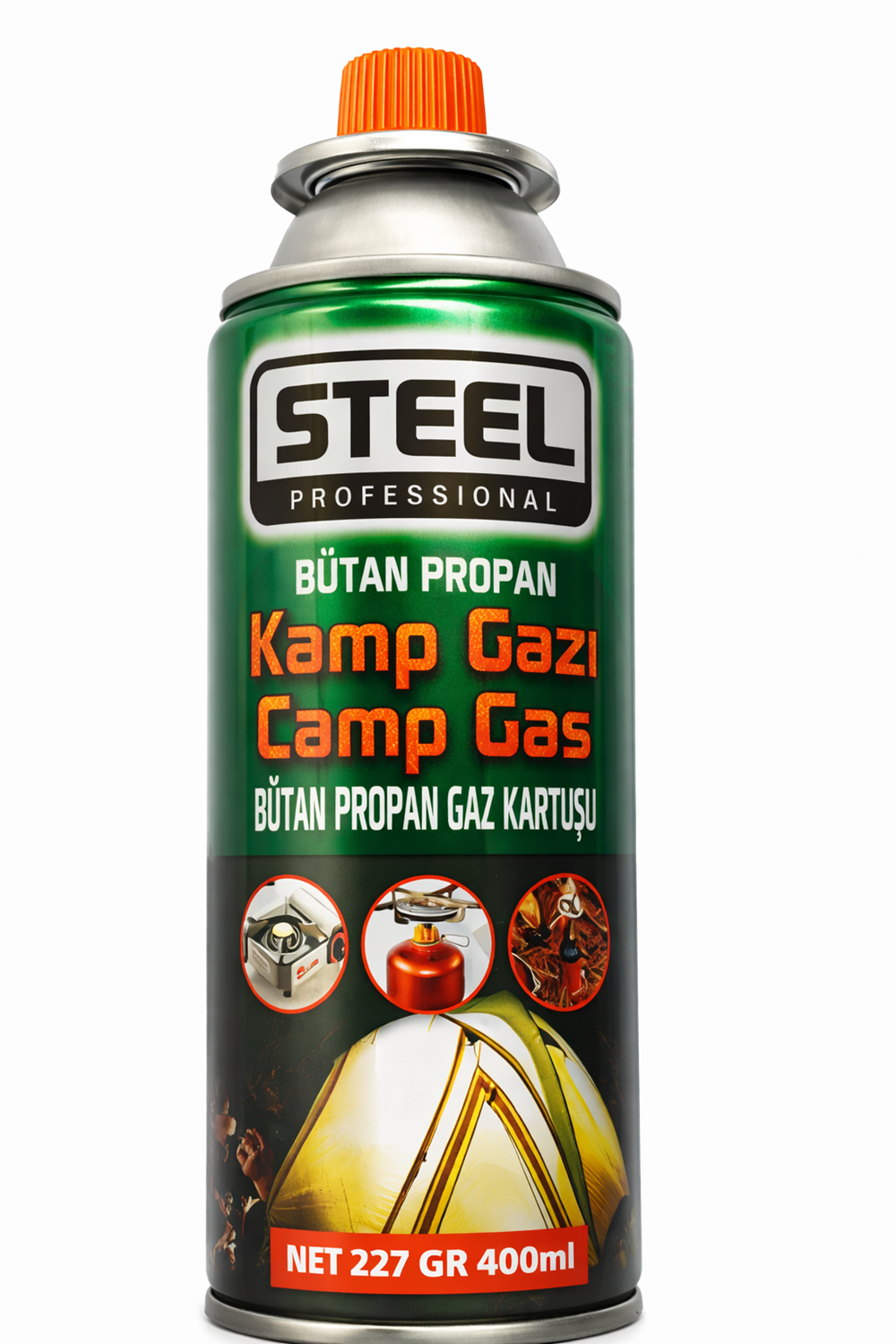 Steel Professional Kamp Gazı | Bütan Propan Kartuş | 400 ml