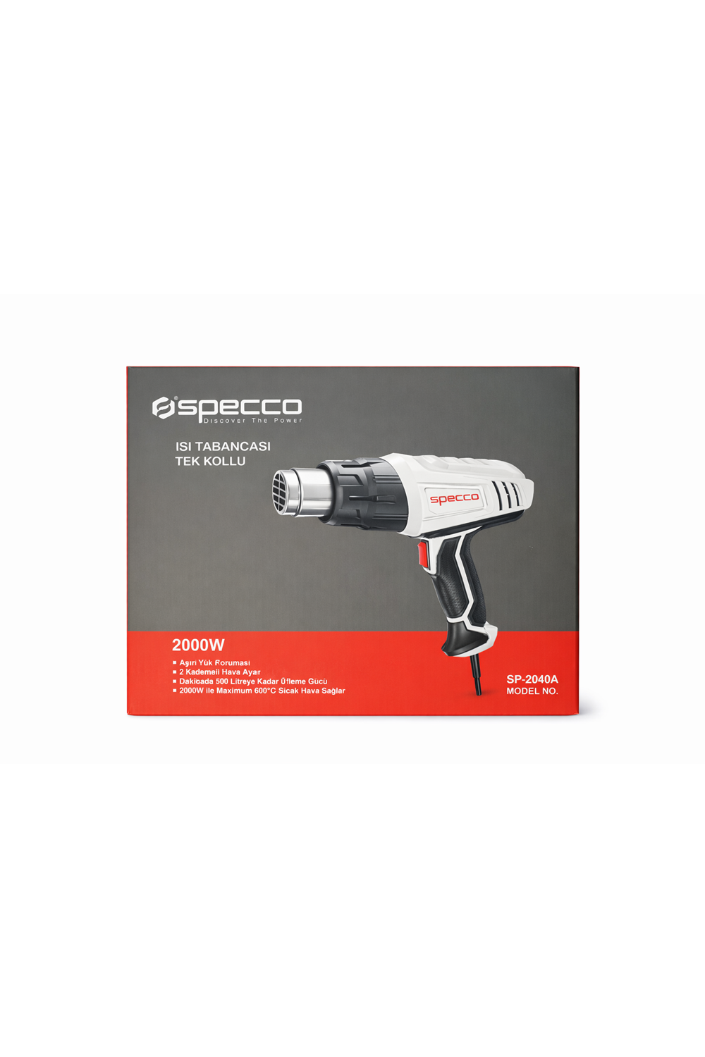 Specco Isı Tabancası | Tek Kollu | 2000 W | Maks. 600°C