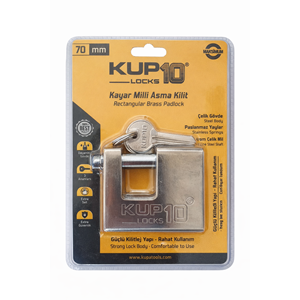 Kupa KUP10 Kayar Milli Asma Kilit | Pirinç Silindir | 70 mm