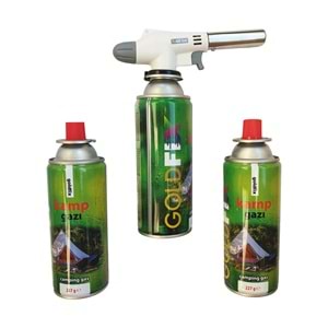 GOLD FİX 3 Adet 227 gr Kamp Gazı - 1 Adet (Flame Gun) Pürmüz Çakmak