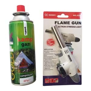 GOLD FİX - 1 Adet Kamp Gazı 227 gr. (Flame Gun-Pürmüz Çakmak ) 1 Adet
