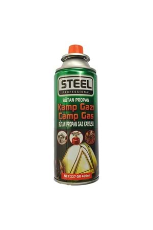 STEEL PROFESSIONAL - Kamp Gazı Bütan Propan Gaz Kartuşu 1 Adet 400 ml