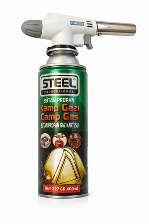STEEL PROFESSIONAL - Kamp Gazı 1 Adet 400 ml - (Flame Gun - Pürmüz Çakmak 1 Adet )