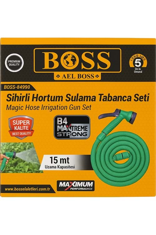 Profesyonel Sihirli Uzayan Bahçe Hortumu 15m – Yüksek Basınçlı Çok Amaçlı Sulama Tabanca Seti
