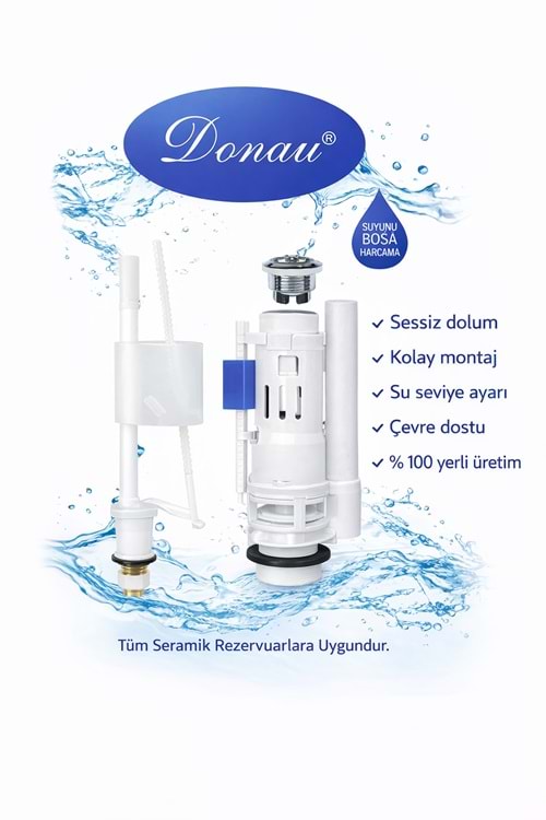 Donau Tuna 3/6 Lt Çift Basmalı Rezervuar İç Takımı – Sessiz Dolum, Ayarlanabilir