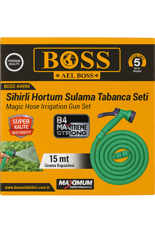 15 Metre Uzayan Bahçe Hortumu – Yüksek Basınçlı Sulama Tabancası – Profesyonel Set