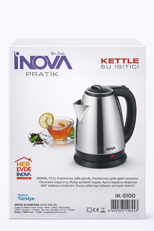 INOVA Pratik 1.7 L Paslanmaz Çelik Kettle – 1800W